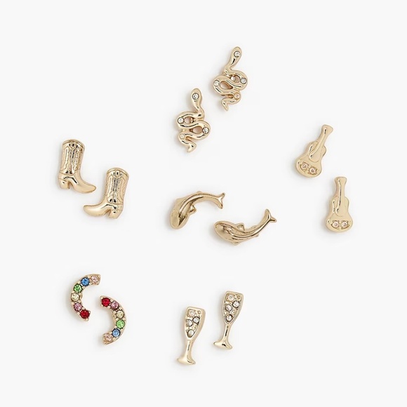 J. Crew Factory Icon Stud Earrings, Set of Six Pair - NWT - Picture 1 of 3